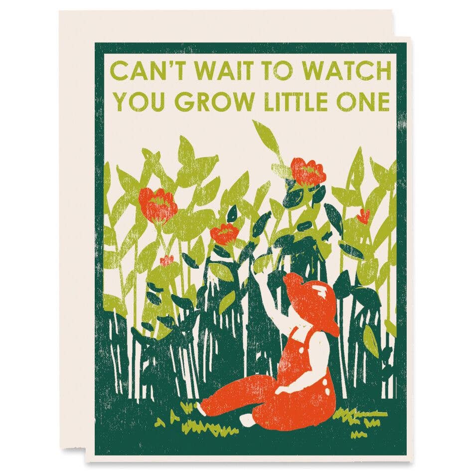 Can't Wait to Watch You Grow New Baby Card by Heartell Press