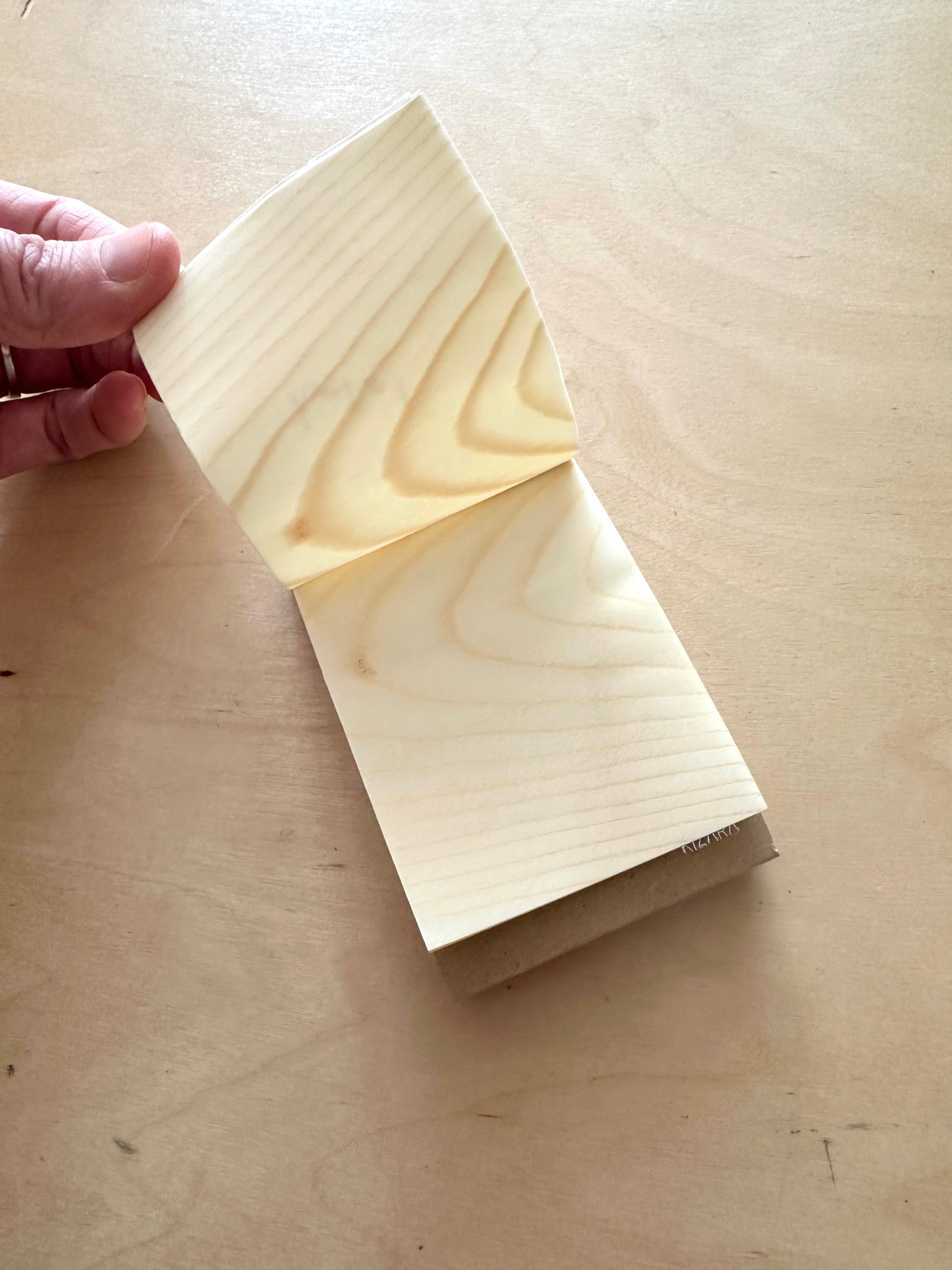 Morihata Kizara Japanese Pine Wood Sheet Memo Pad - Small - 3" x 4.5"