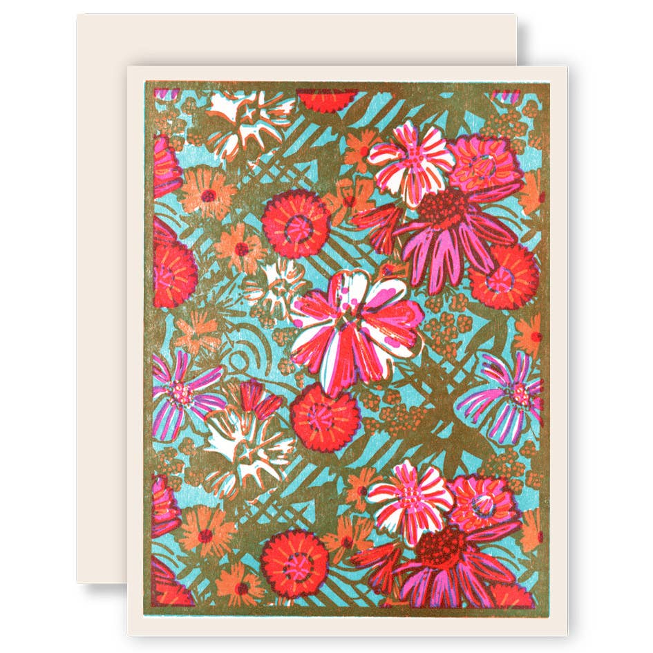 Blooming Trellis (Cyan) Cards by Heartell Press - Boxed Set of 6
