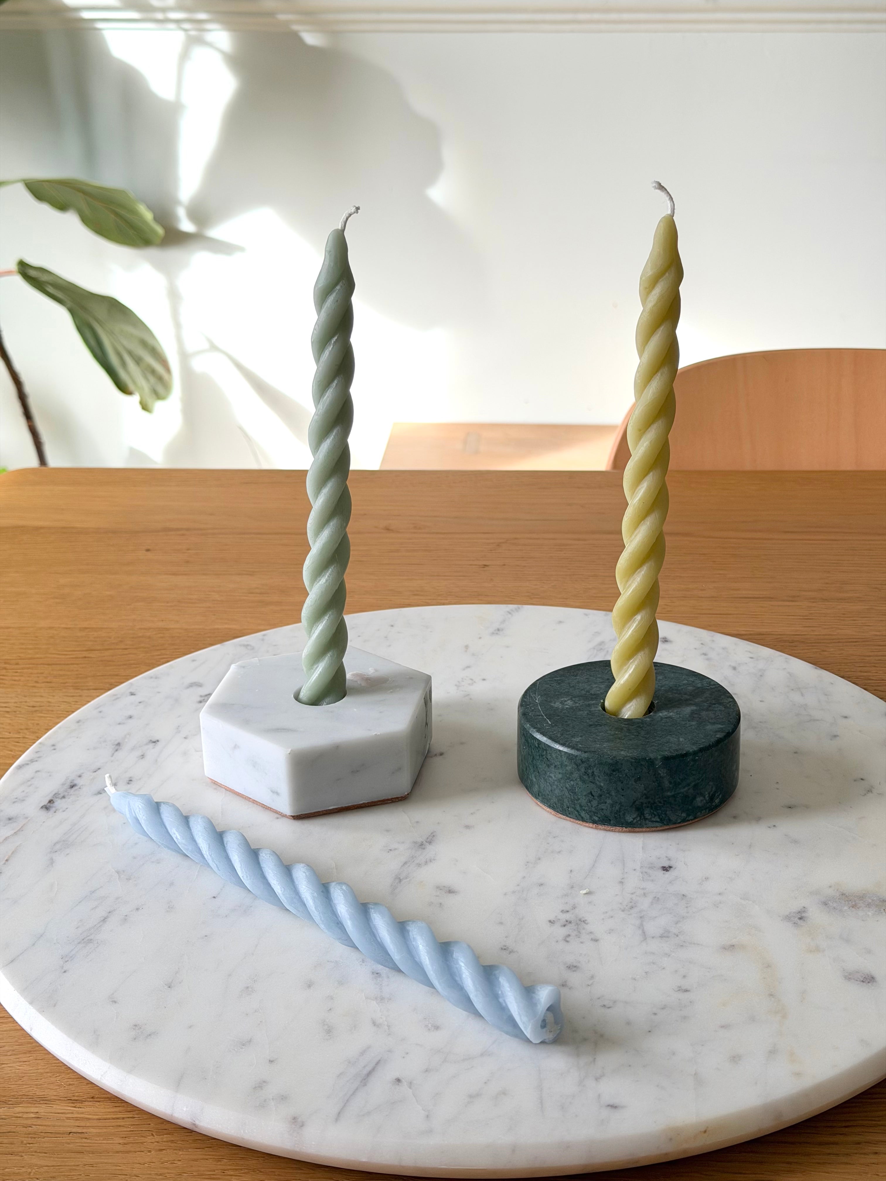 Cave Glow Hydrangea Spiral Beeswax Candles - Set of 3