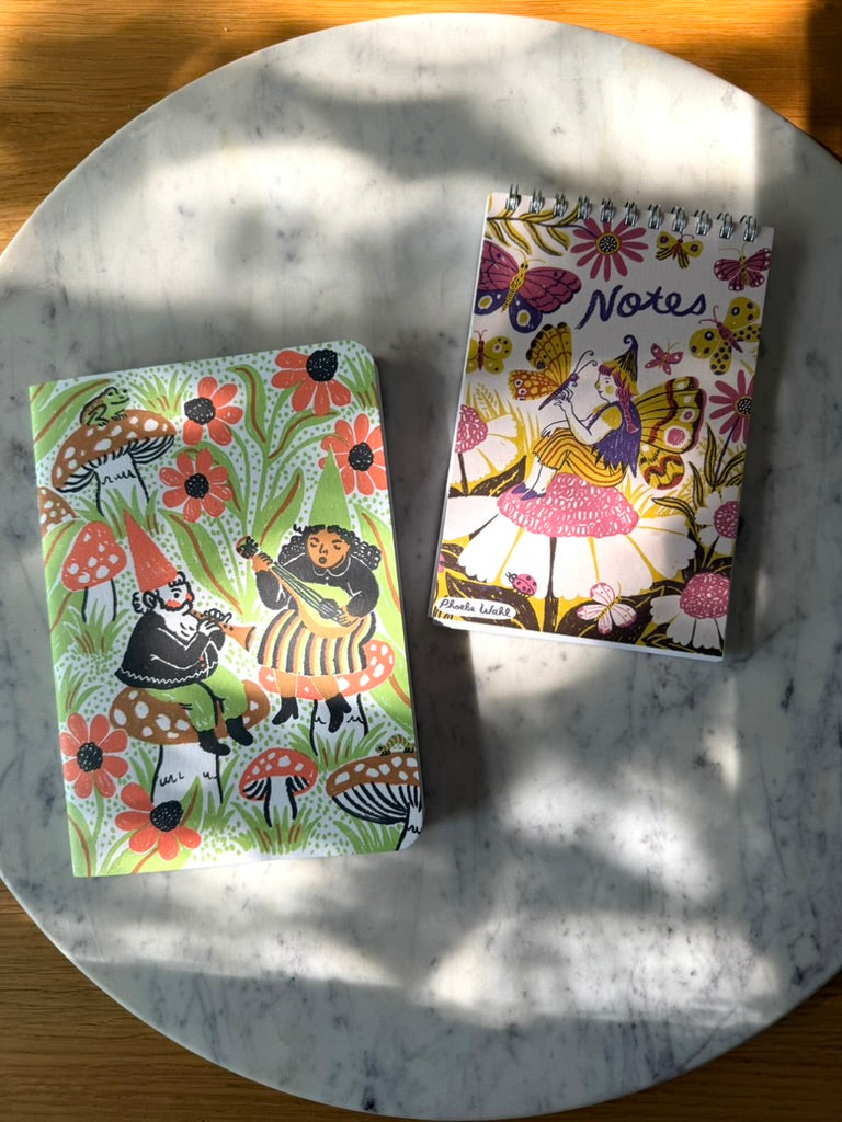 Fairy Garden 4x6" Spiral Notebook Blank by Phoebe Wahl