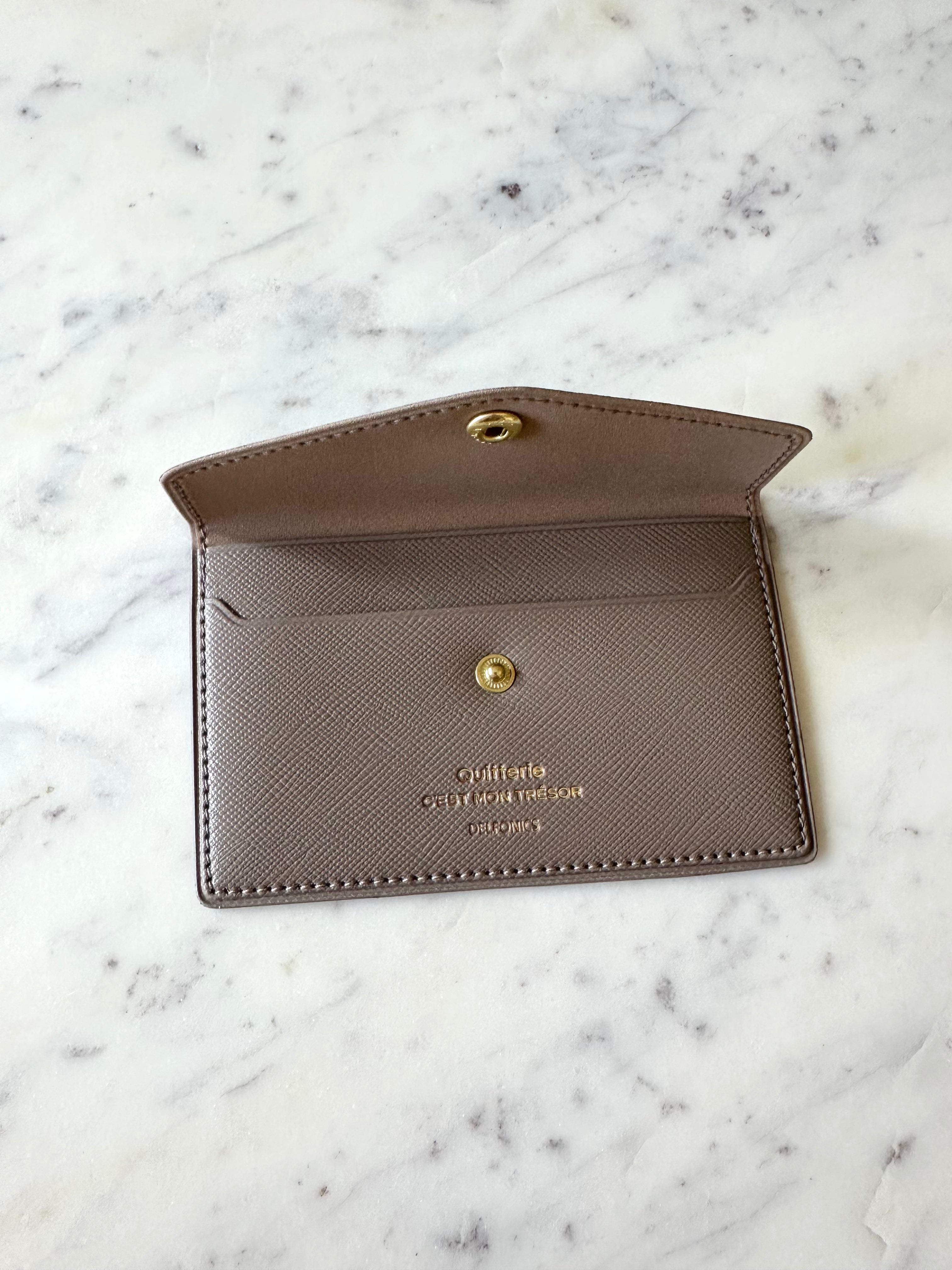 Delfonics Quitterie PVC Japanese Snap Card Case – Greige