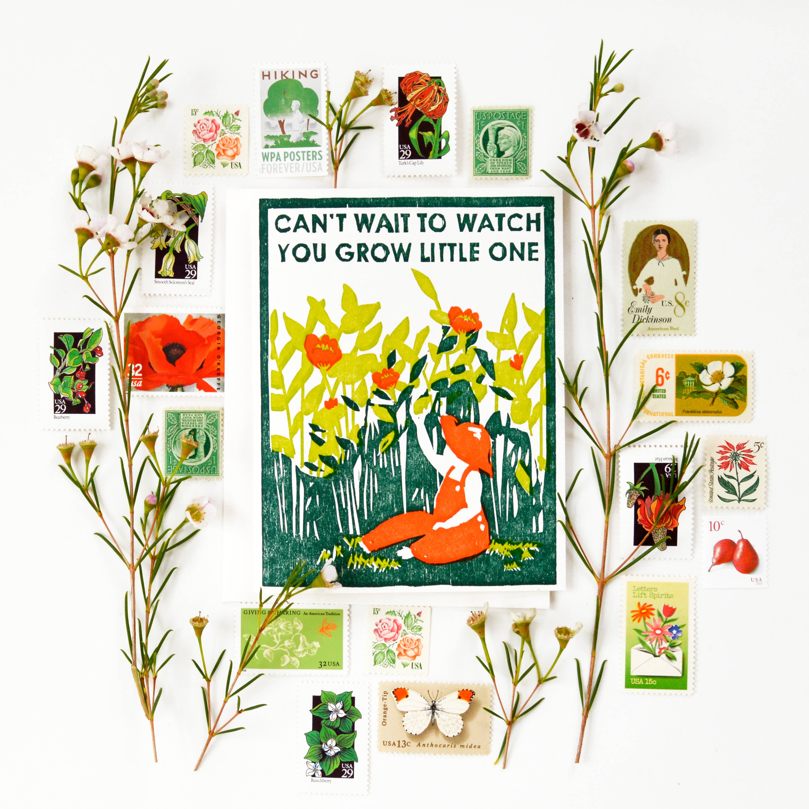 Can't Wait to Watch You Grow New Baby Card by Heartell Press
