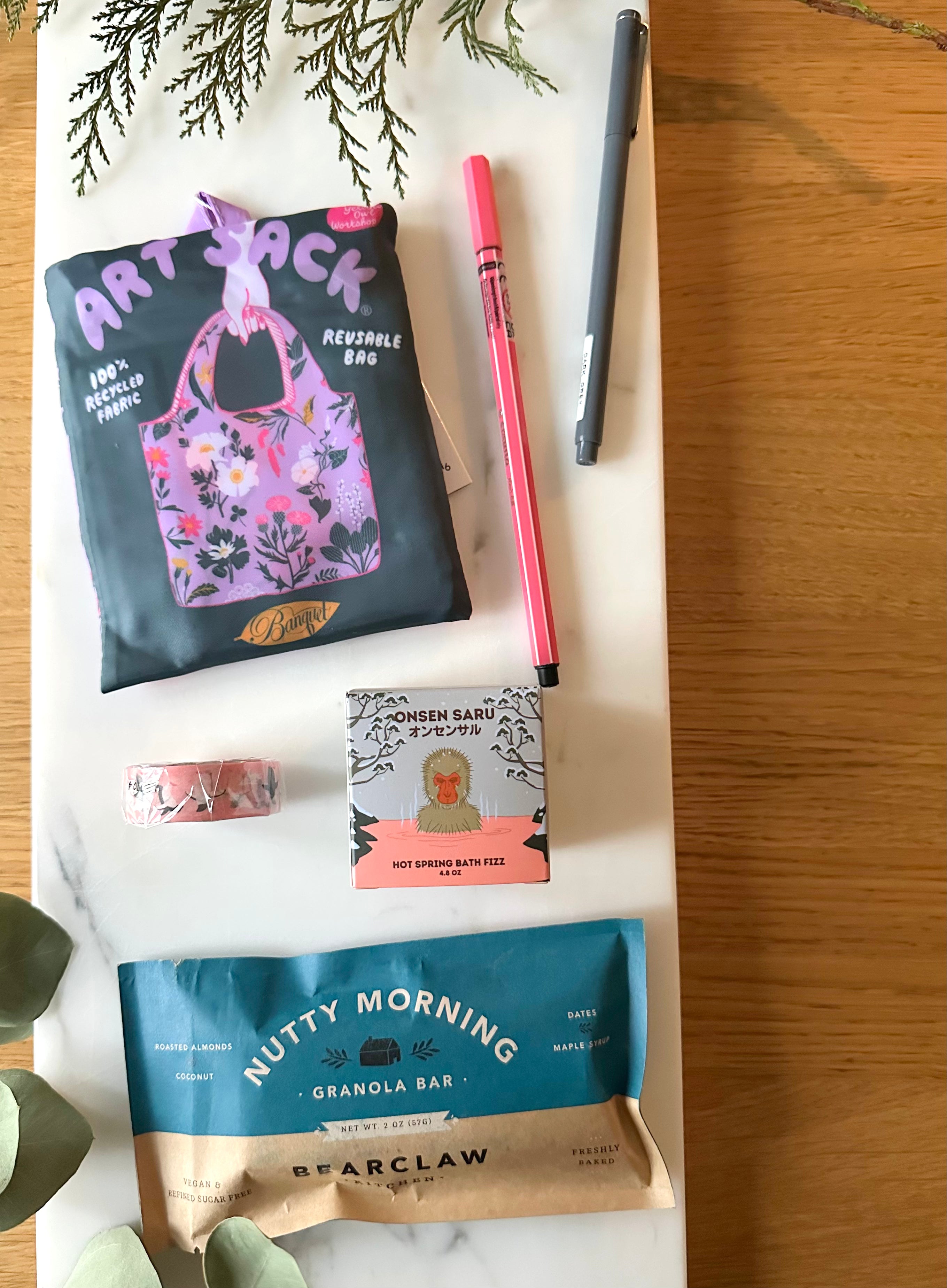 Holiday Gift Bundle w/ Banquet Workshop Floral Art Sack and Onsen Saru Bath Fizz