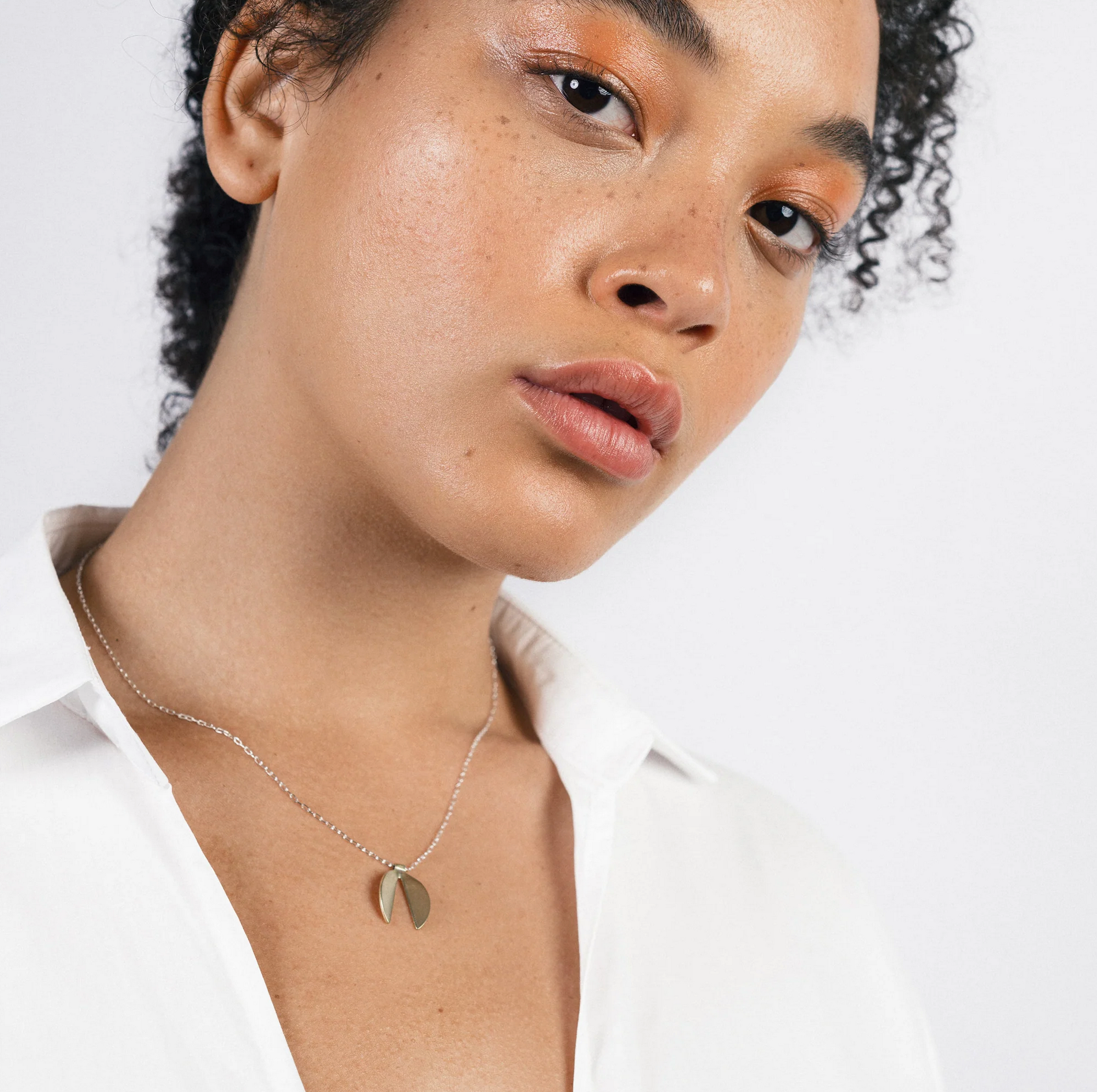 Floret Necklace – Brass on Silver chain
