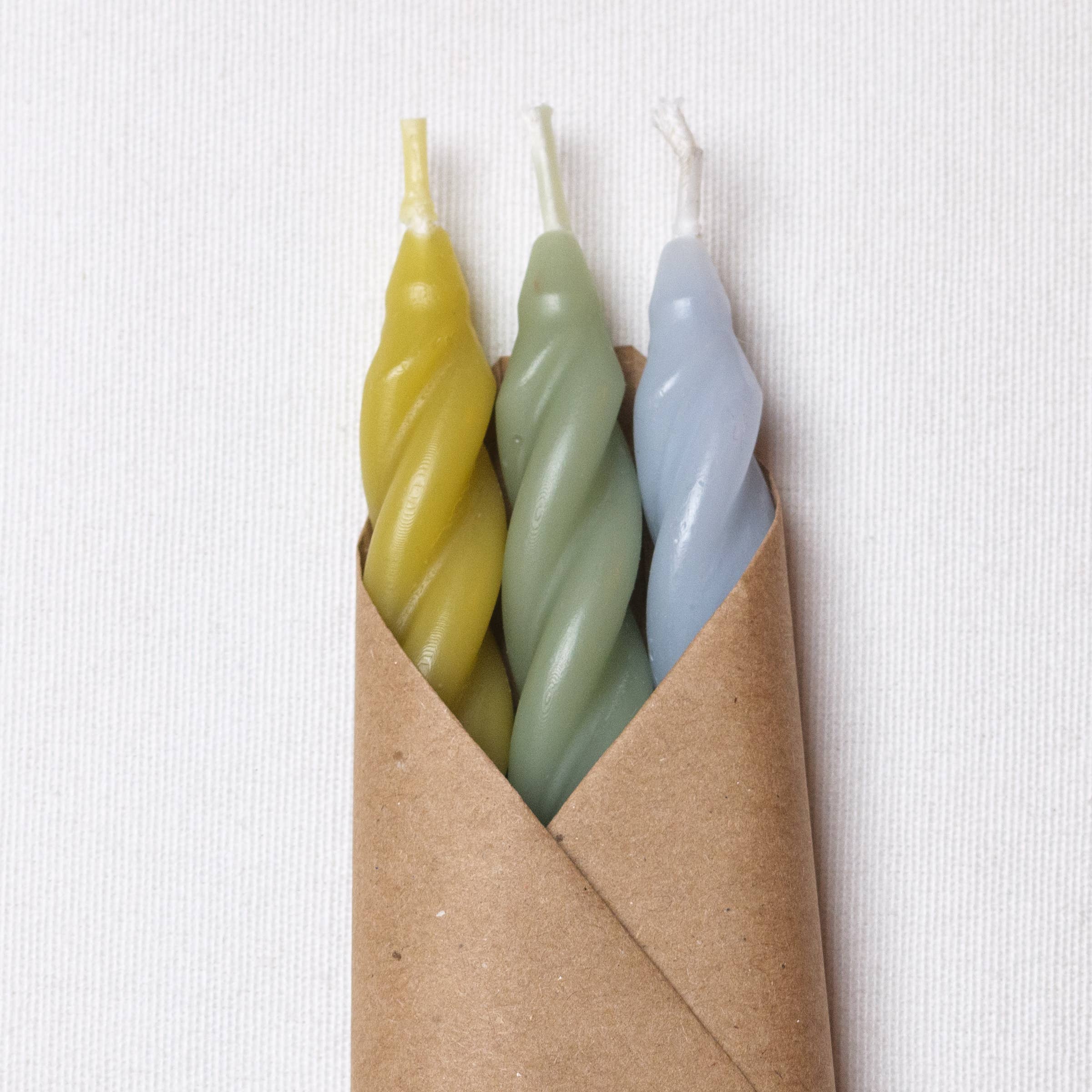 Cave Glow Hydrangea Spiral Beeswax Candles - Set of 3