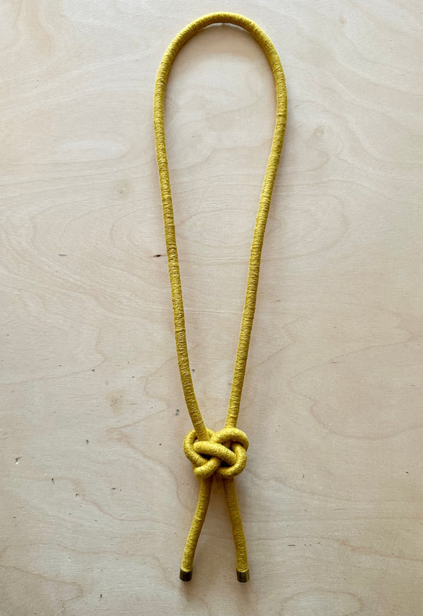 Lanyard Knot Textile Necklace: Saffron Cotton