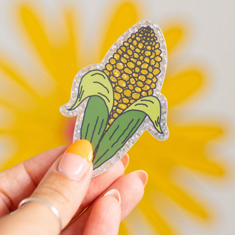 Glitter Corn Sticker