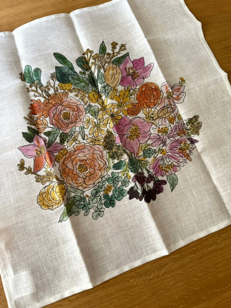 Fog Linen Isabelle Boinot Bouquet Flowers Bandana