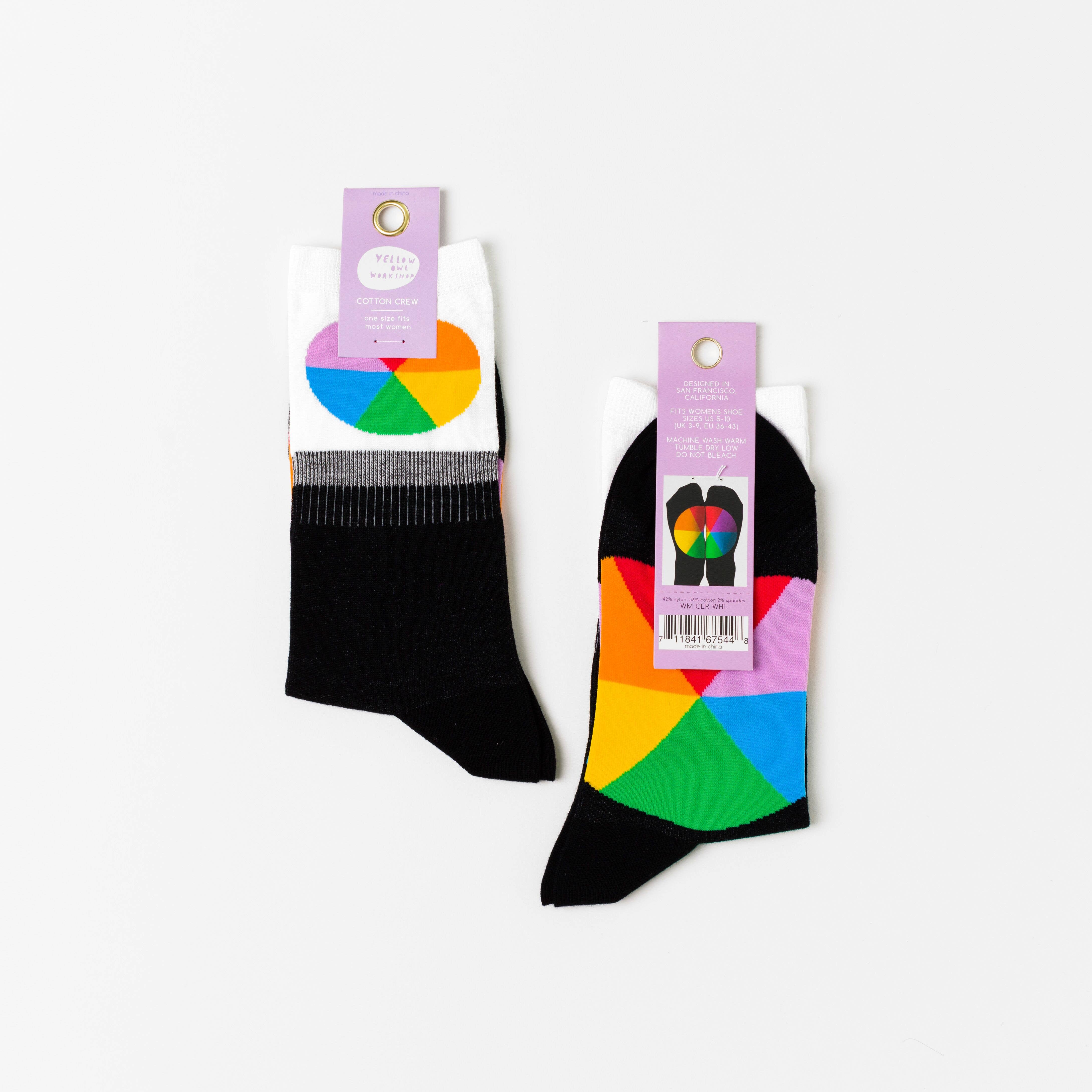 Yellow Owl Workshop Women's - Color Wheel Crew Socks