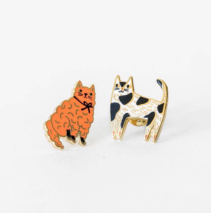 Cat Earrings - 22k Gold Gilded Posts