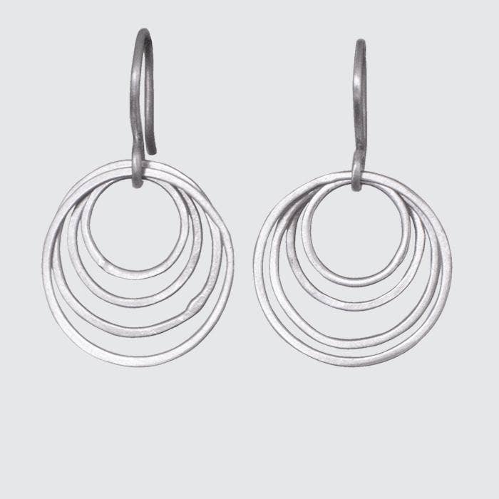 Small Whisper Silver Hoop Drops