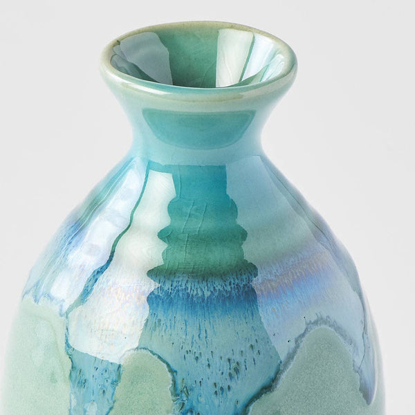 Made in Japan Sake jug – aqua and green drip