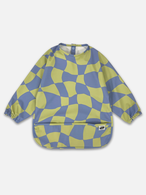 Milk Teeth Children's Smock Bib – Green Checkers