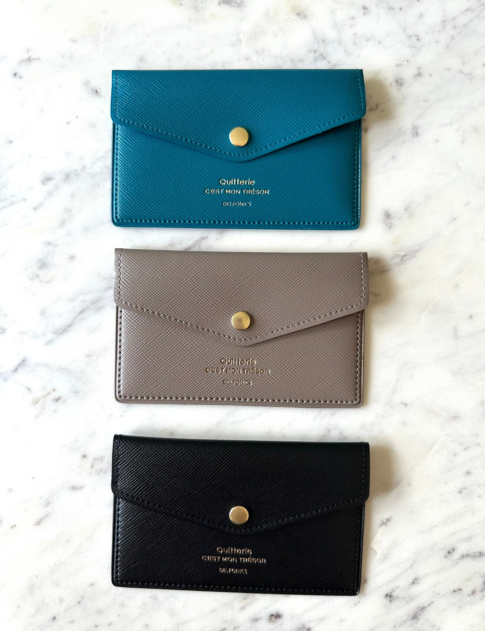 Delfonics Quitterie PVC Japanese Snap Card Case – Turquoise