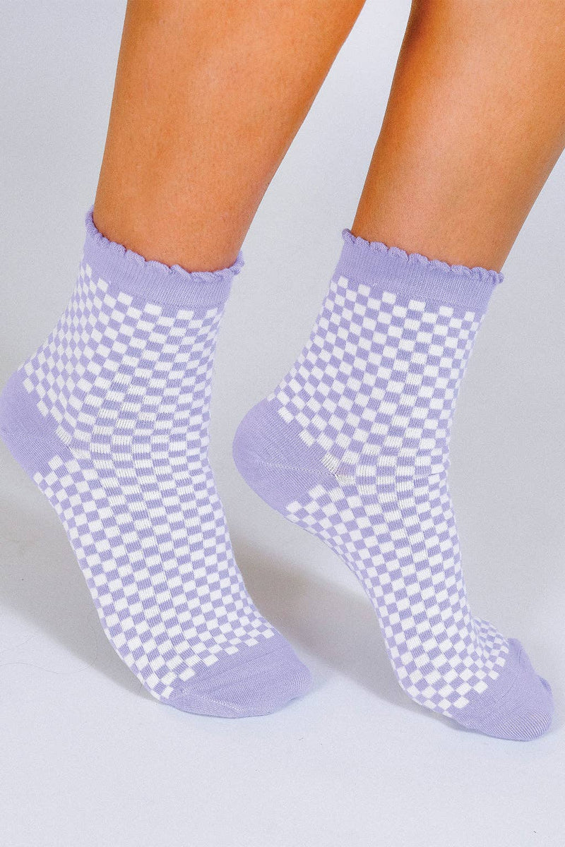 Annie Check Socks – Lavender
