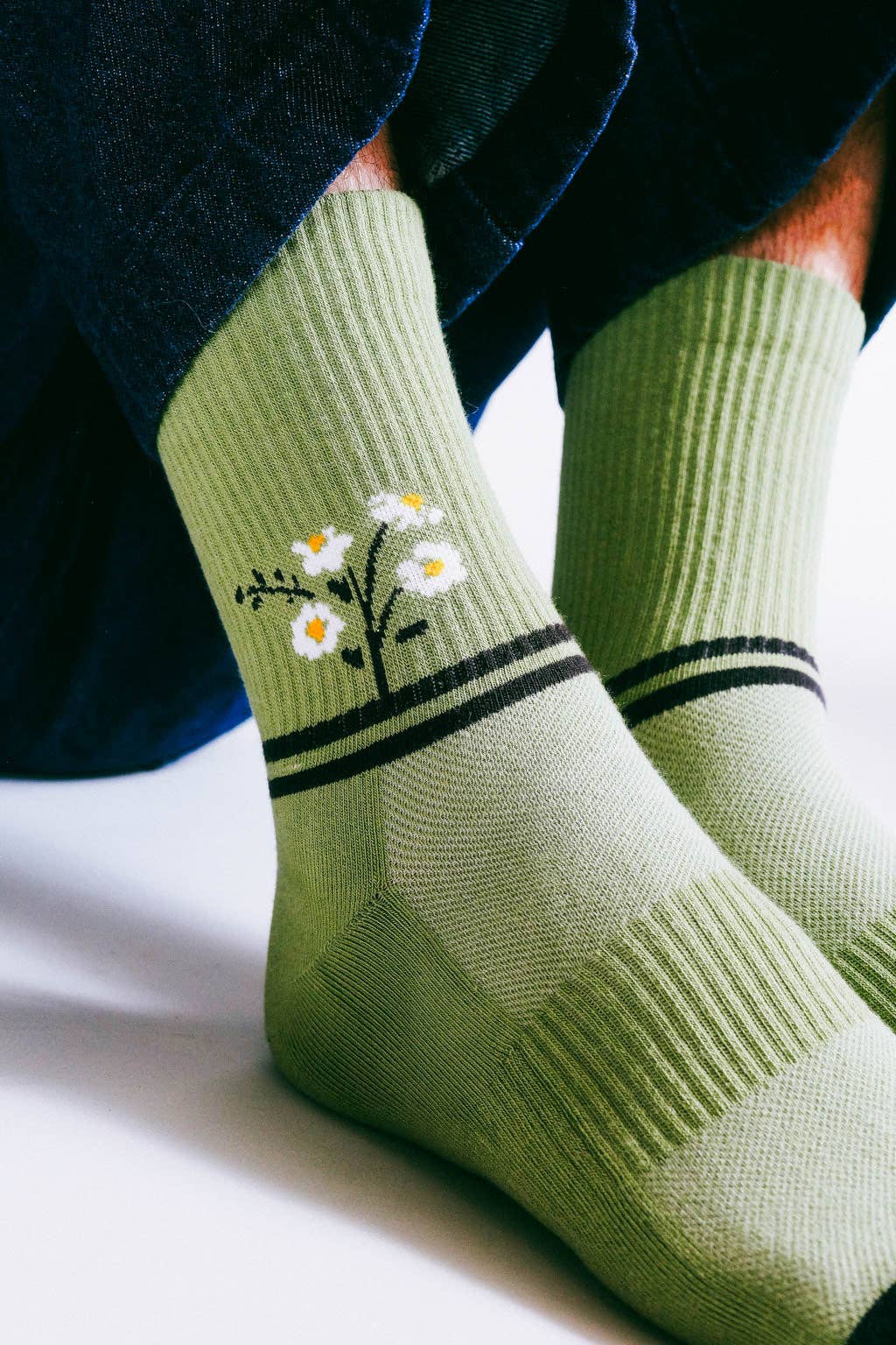 Tailored Union Daisy Crew Sock – Sage Green