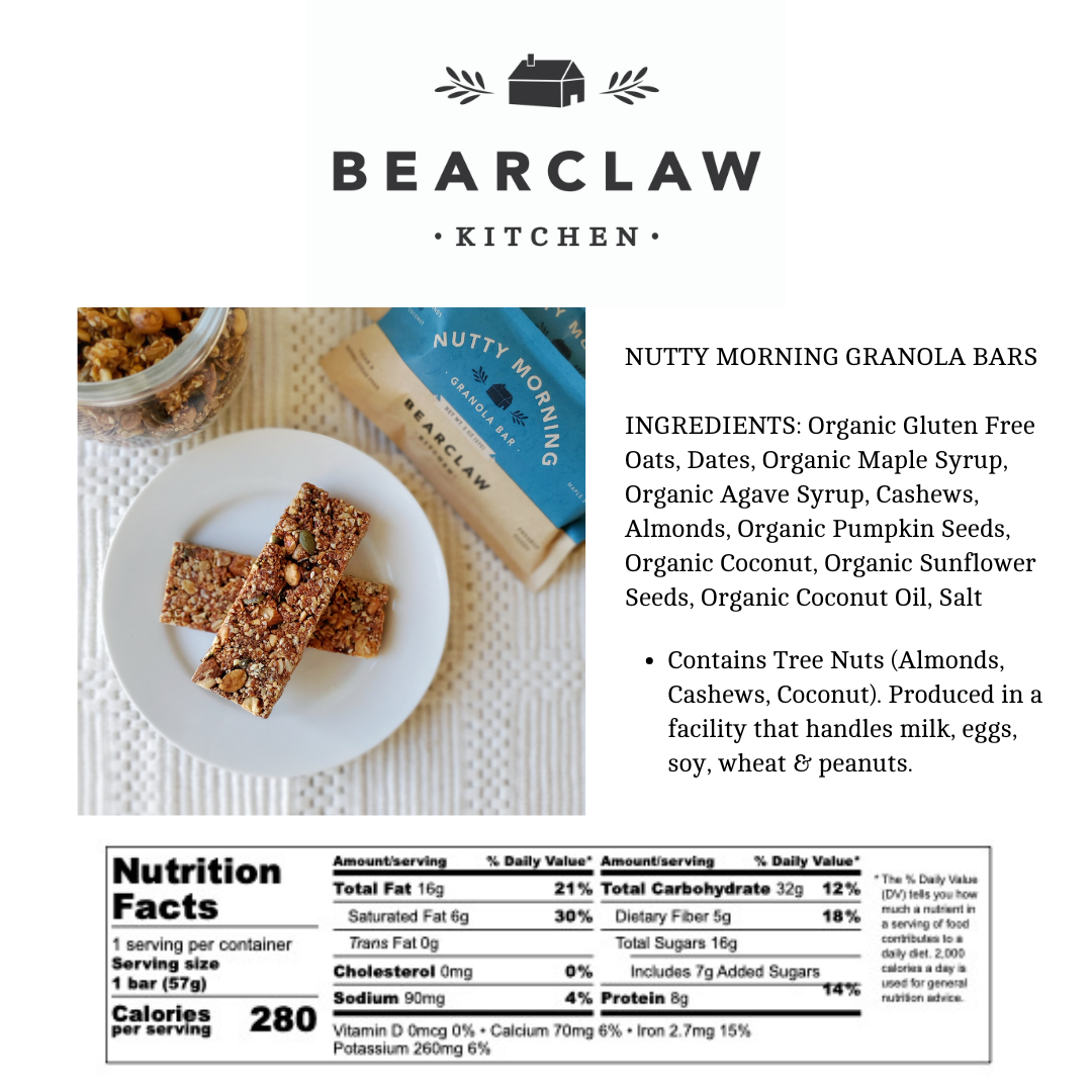Bearclaw Kitchen Nutty Morning Granola Bar