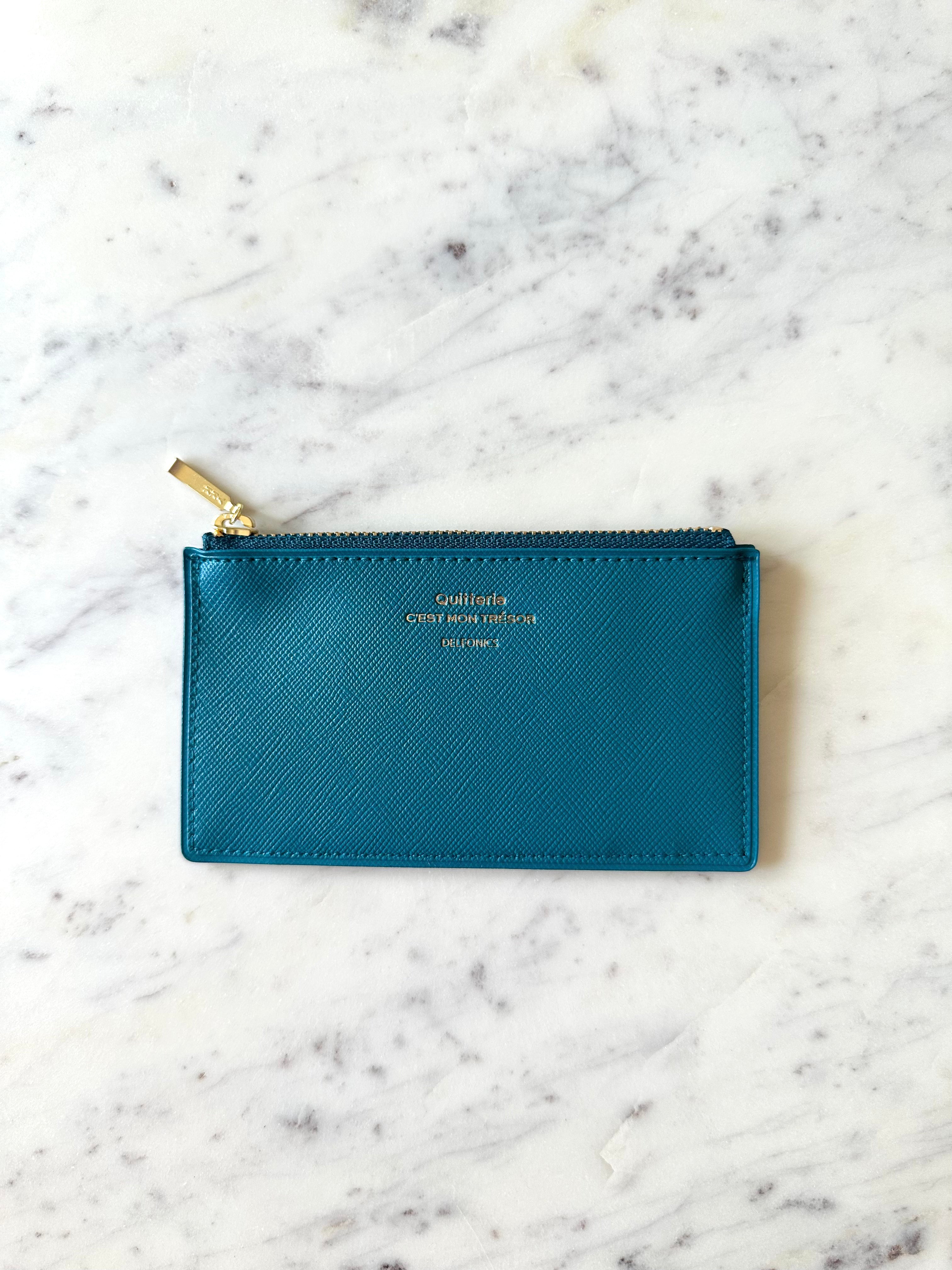 Delfonics Quitterie PVC Japanese Zip Card Case – Turquoise