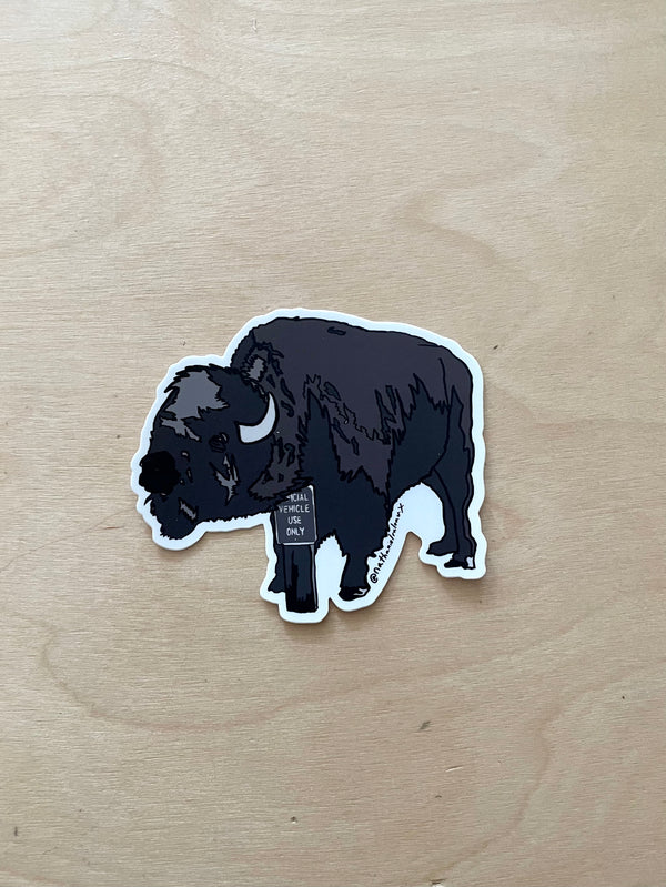 Bison "Official Vehicle" Sticker by Nathaniel Ruleaux