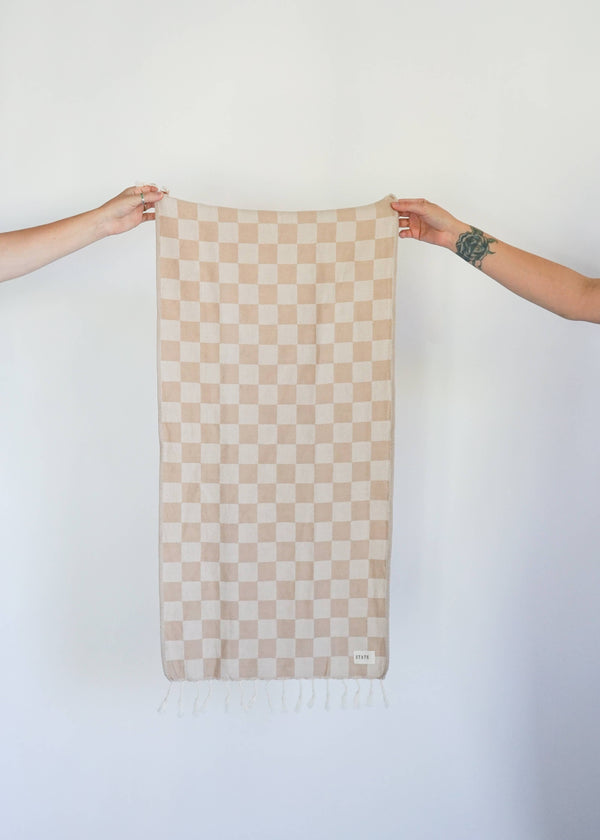 State the Label Turkish Hand Towel – Oat Check