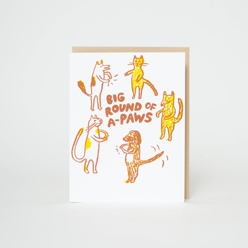 Big Round of A Paws Cat Card