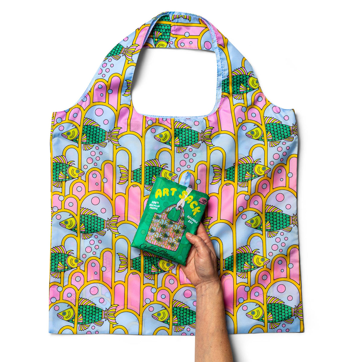 Fish Art Sack® | Graphic Art Print Reusable Tote Bag