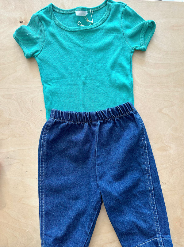 Vintage Baby Dungarees Blue Jeans, 6-9 mos
