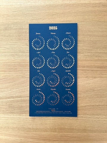 2025 Moon Calendar - Copper Foil on Night Sky blue