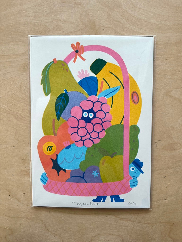 Lauren Morsley Trojan Fruit A4 Risograph Print