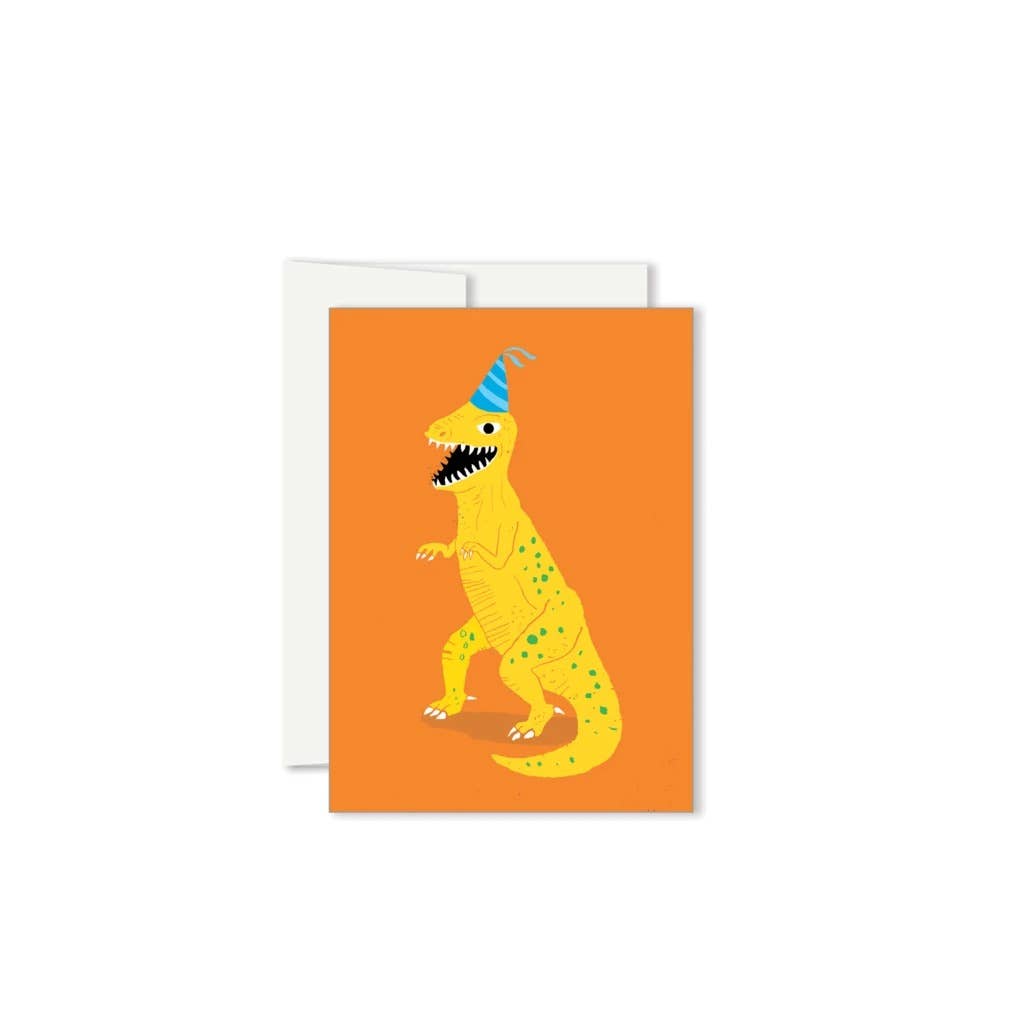 Dinosaur Party Hat Mini Card