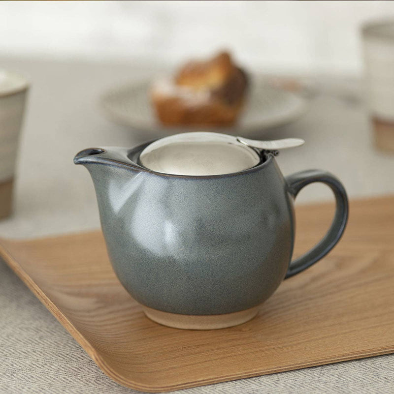 Ceramic Teapot w/ Mesh Infuser – Stone Gray, 15oz