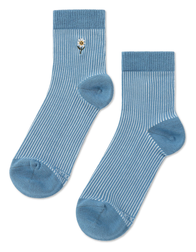 Beholder Daisy Stripe Socks – Light Blue