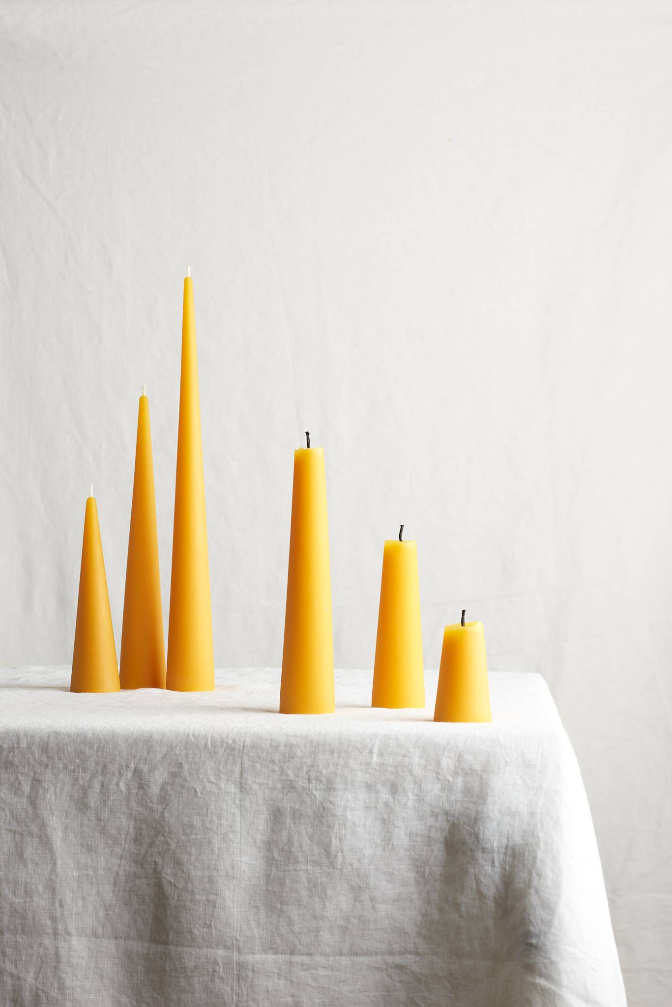 waxing moon Beeswax Cone Taper Candle – 14 inches