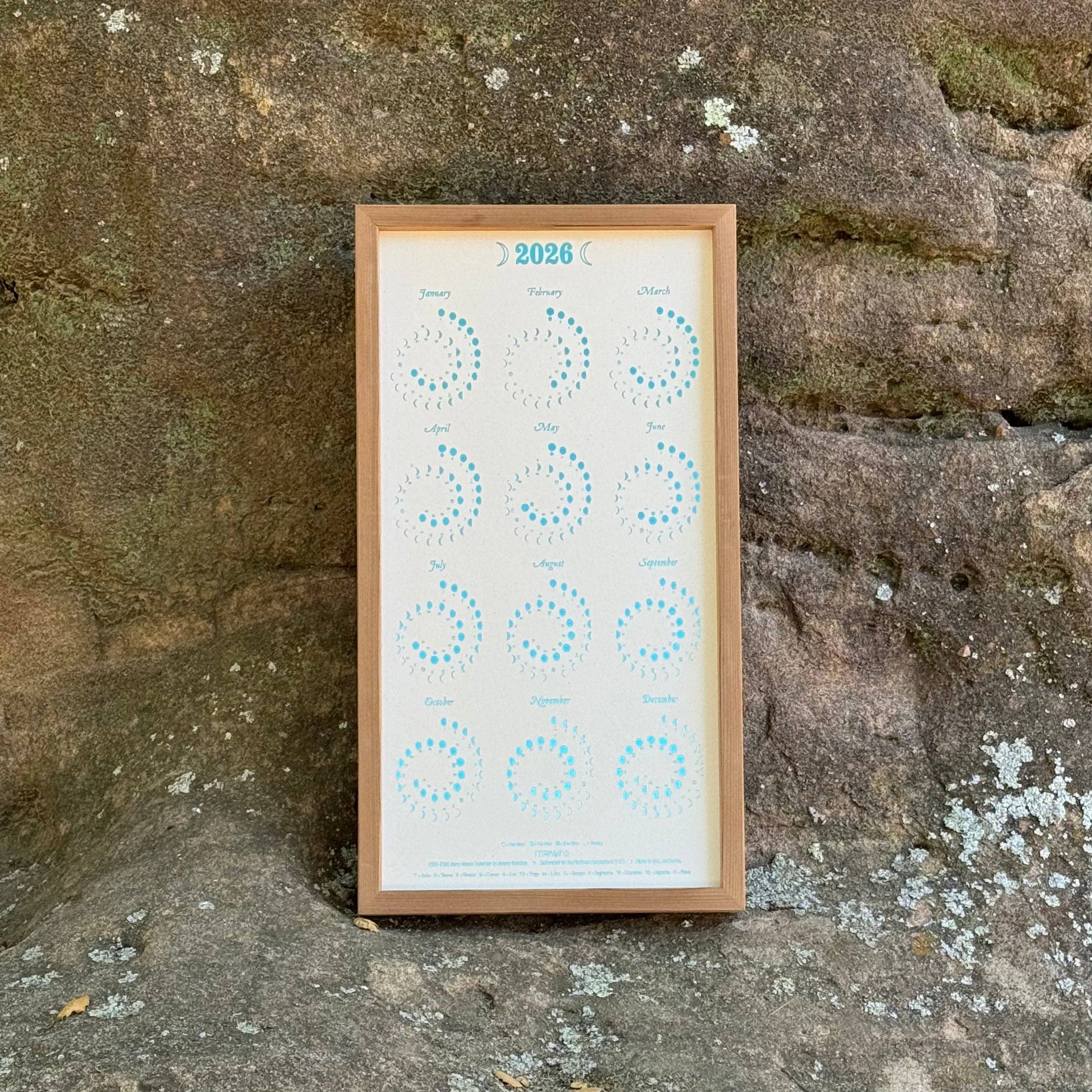 2026 Moon Calendar Ivory w/ Blue Foil