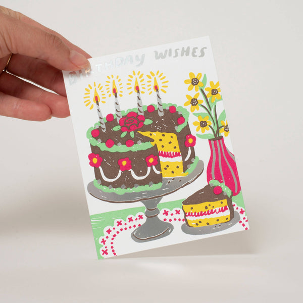 Birthday Wishes Cake Card by Phoebe Wahl