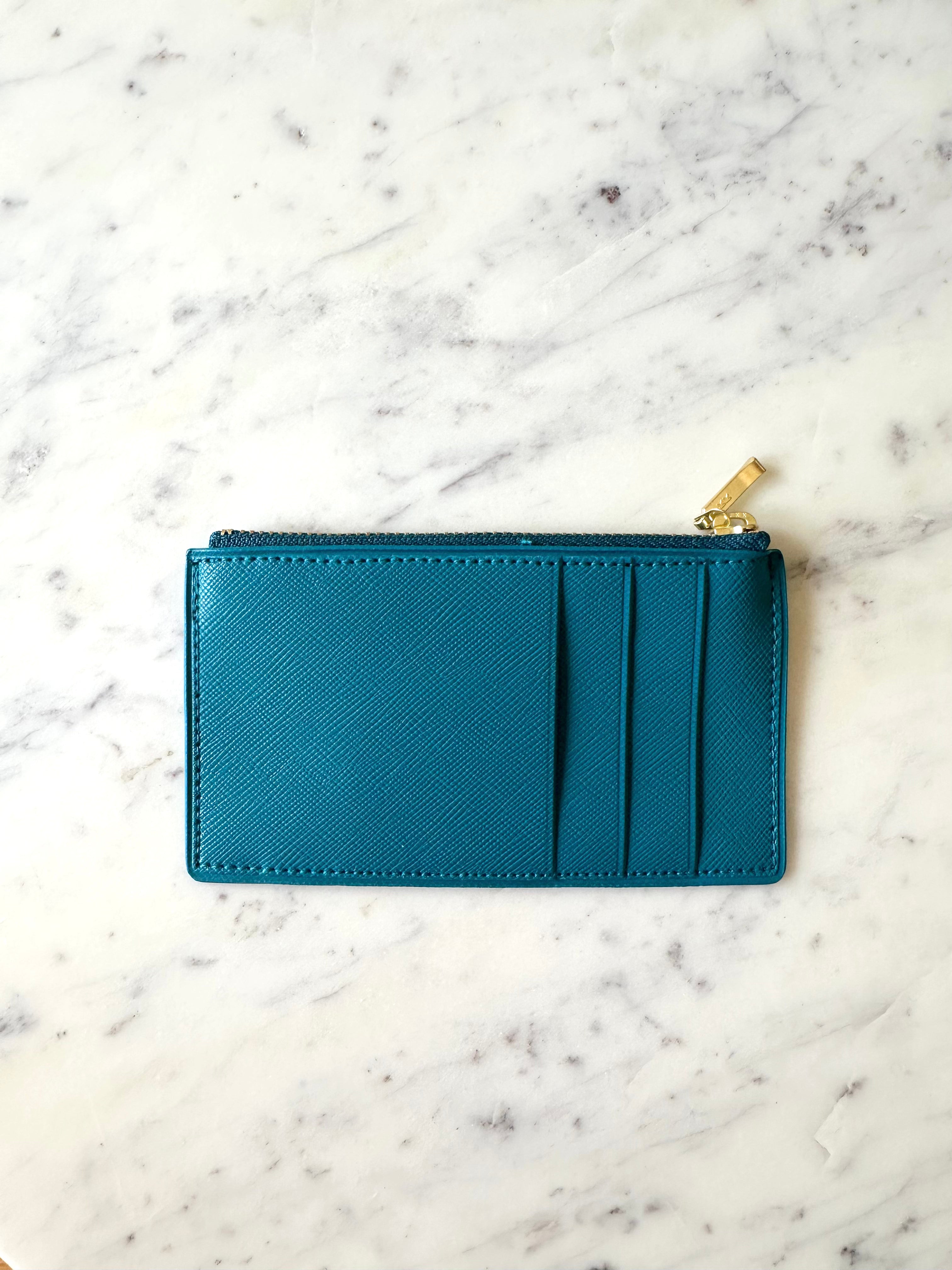 Delfonics Quitterie PVC Japanese Zip Card Case – Turquoise