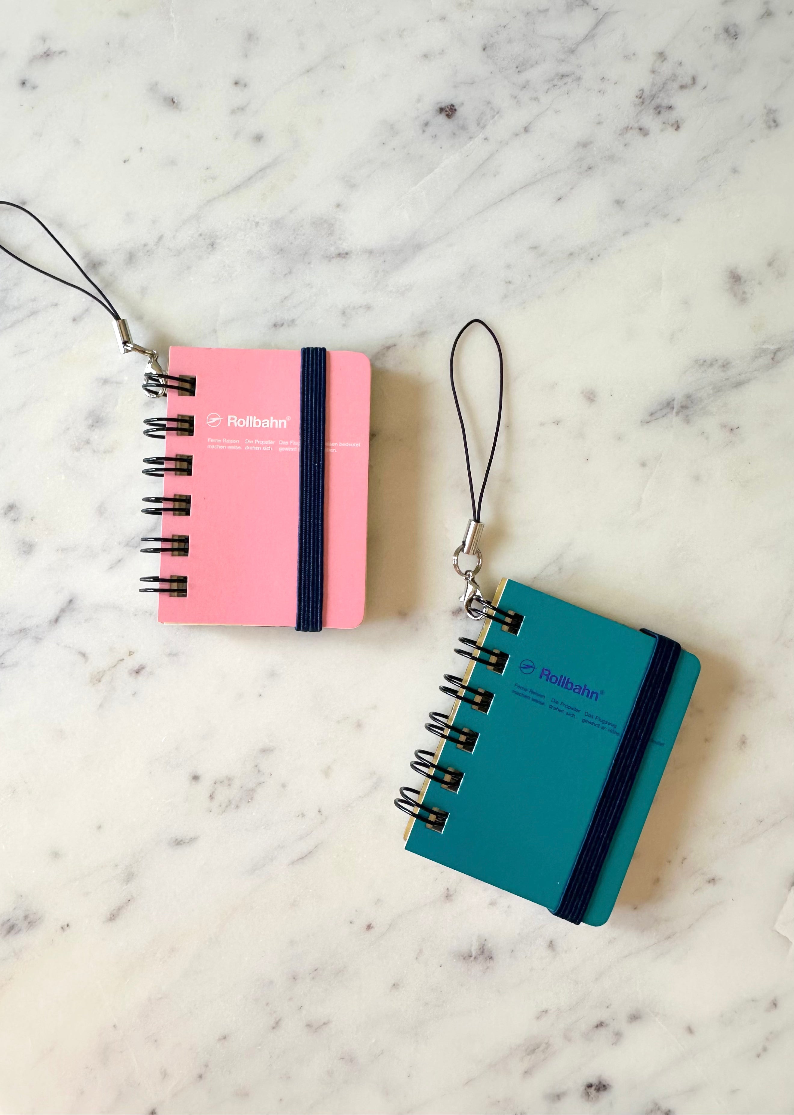 Rollbahn Spiral Notebook – 'Micro' Light Pink Charm Keychain