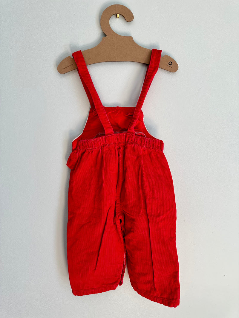 Vintage Baby Dog & Kittie Jumpsuit – Red Corduroy, 9-12 mos