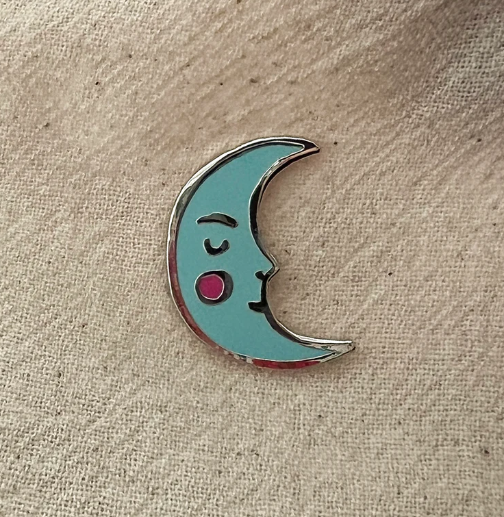 Crescent Moon Enamel Pin by Phoebe Wahl