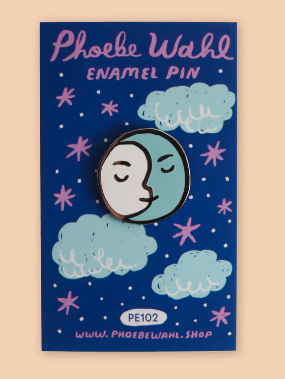 Full Moon Enamel Pin by Phoebe Wahl