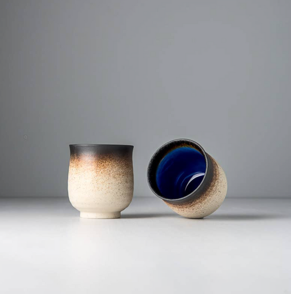 Cobalt Blue & White Japanese Porcelain Teamug