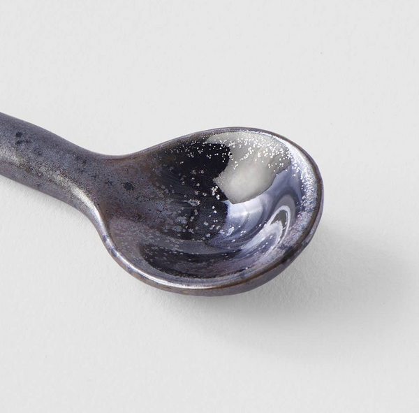Black Speckle Japanese Porcelain Spoon