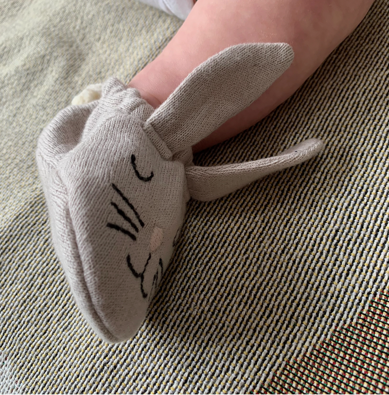 Sophie Home Bunny Rabbit Cotton Knit Baby Booties