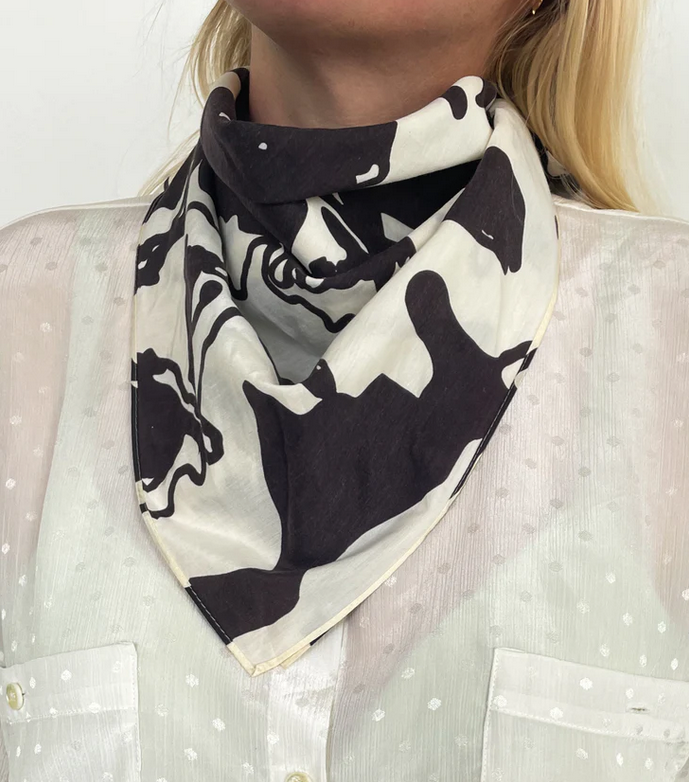 State the Label Silk & Cotton Bandana  – Black & White Rory