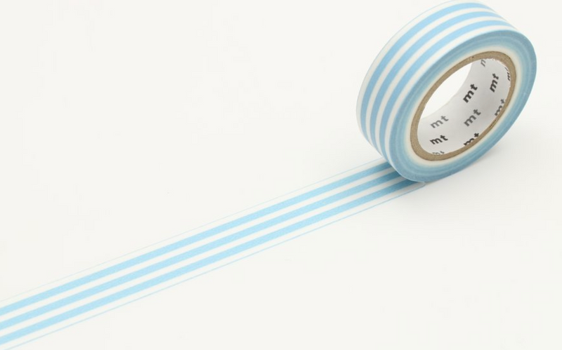 MT Washi Tape Single Roll – Border Ice Blue Stripe