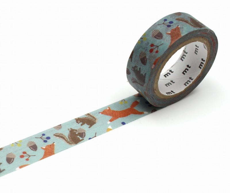 MT Washi Tape Single Roll – Embroidery Fox & Squirrel