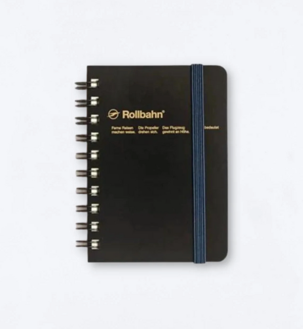 Delfonics Rollbahn Spiral Notebook –  Black (mini memo or large)