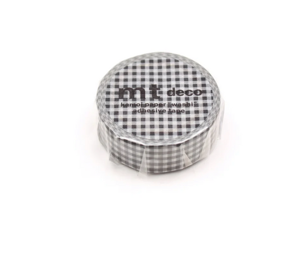MT Washi Tape Single Roll – Delicate Checkered Black