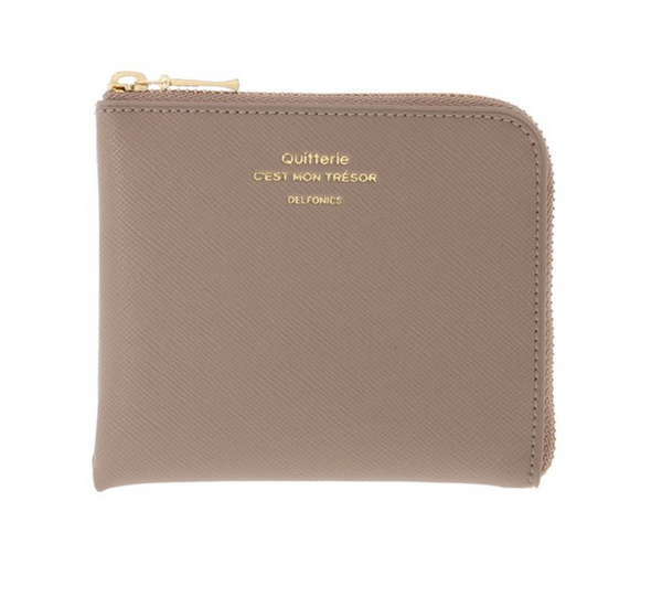 Quitterie Half Zip Wallet – Greige